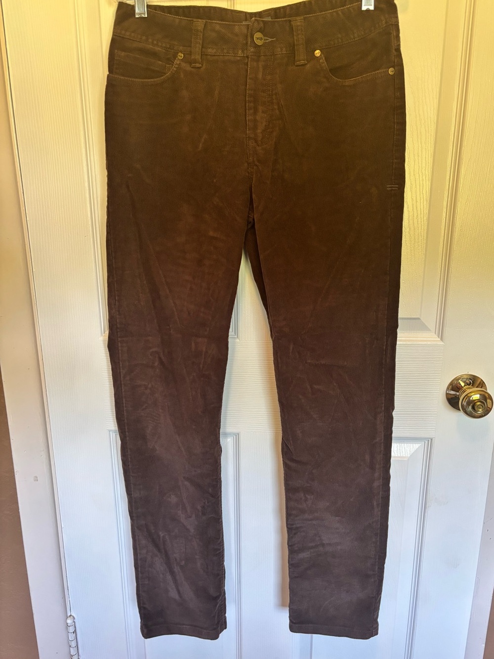 Toad&Co Jet Corduroy Lean Pants Brown Corduroy Straight Leg Stretch Size 31
